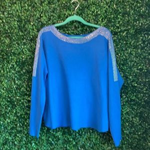 Rhinestone detail light sweater